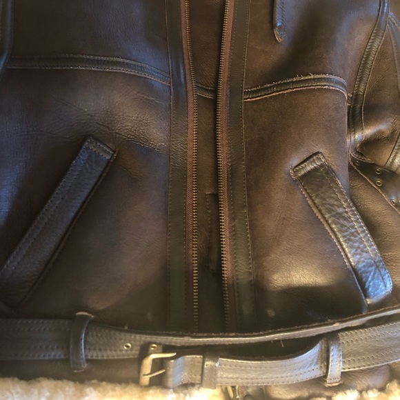 Cockpit USA Mens British R.A.F. Sheepskin Bomber Jacket - Picture 6 of 9